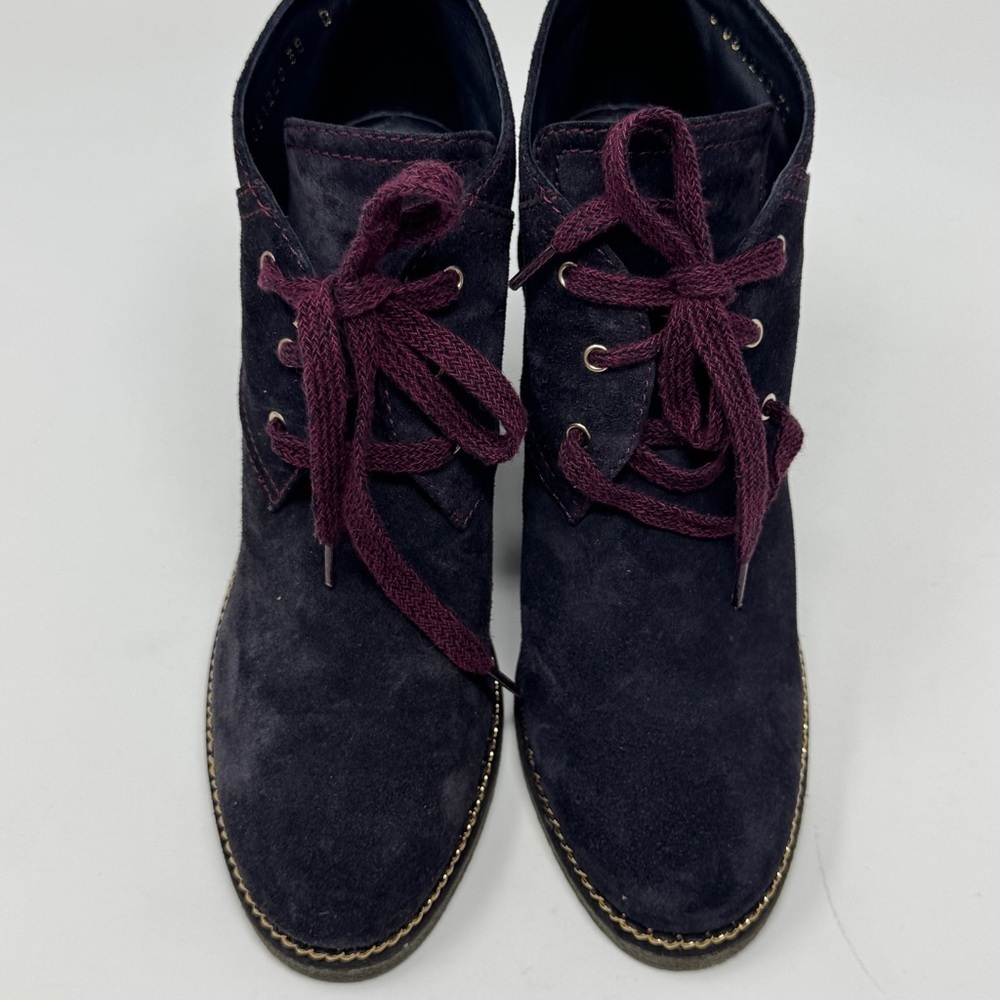 CHANEL Wedge Suede Burgundy Wedge Boots - Picture 12 of 16